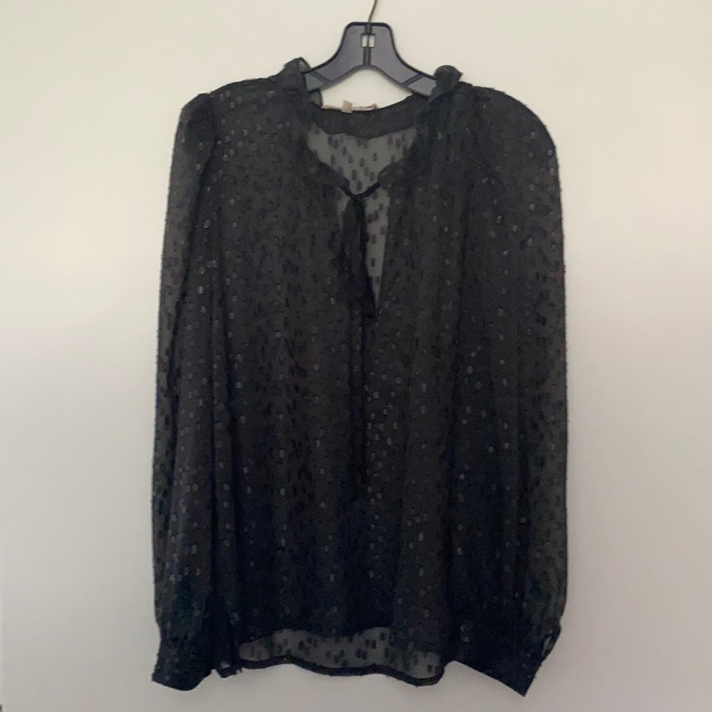 Black polka dot blouse